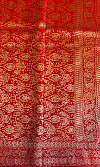 Banarasi red silk saree