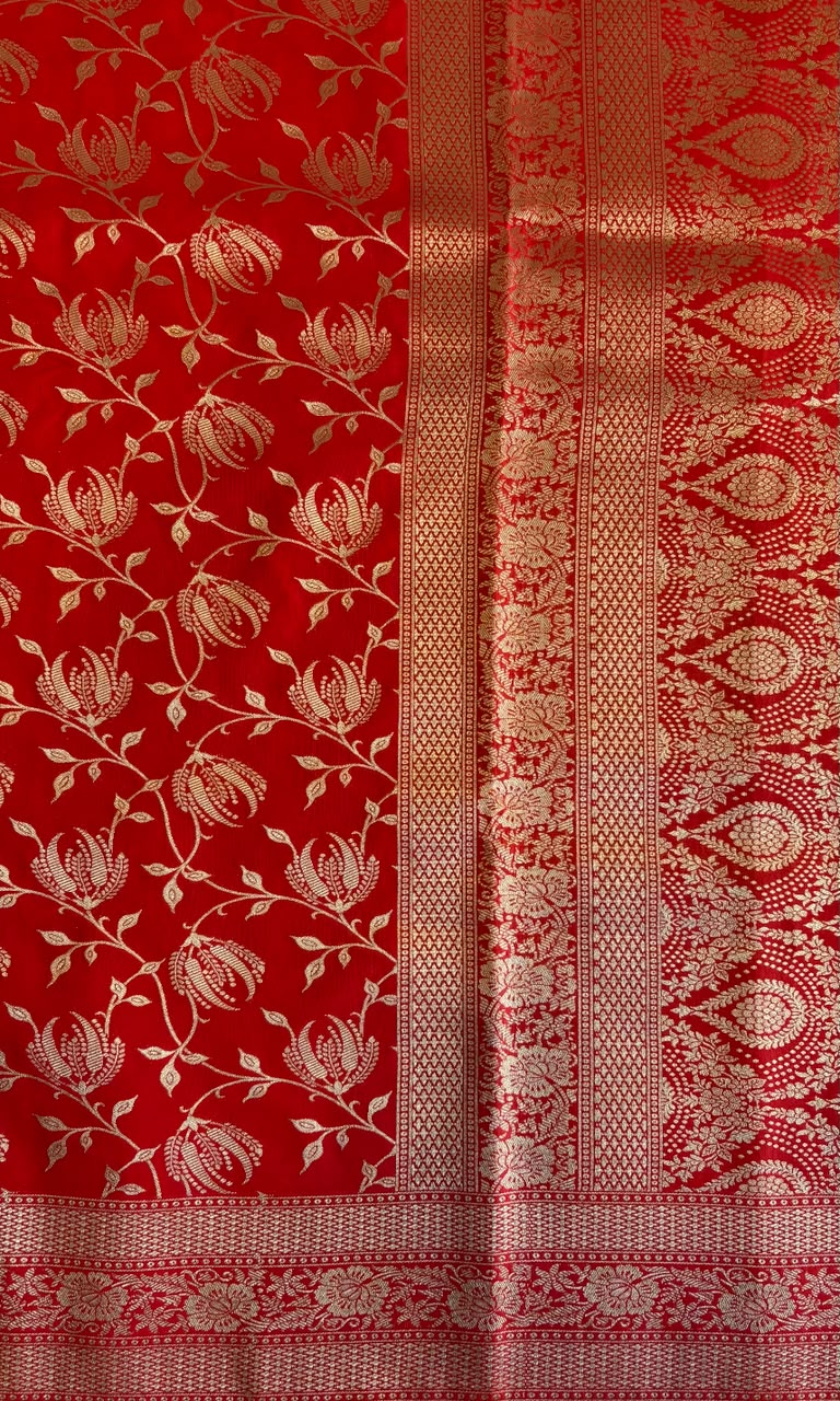 Banarasi red silk saree