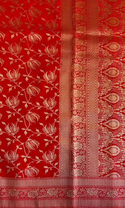 Banarasi red silk saree