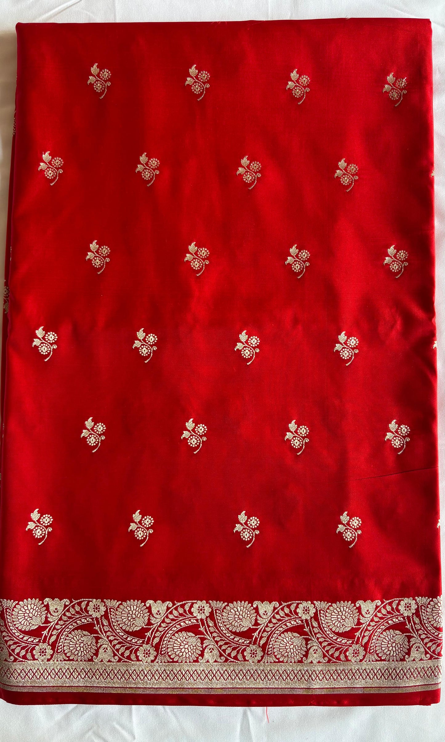 Banaras red mashru silk saree