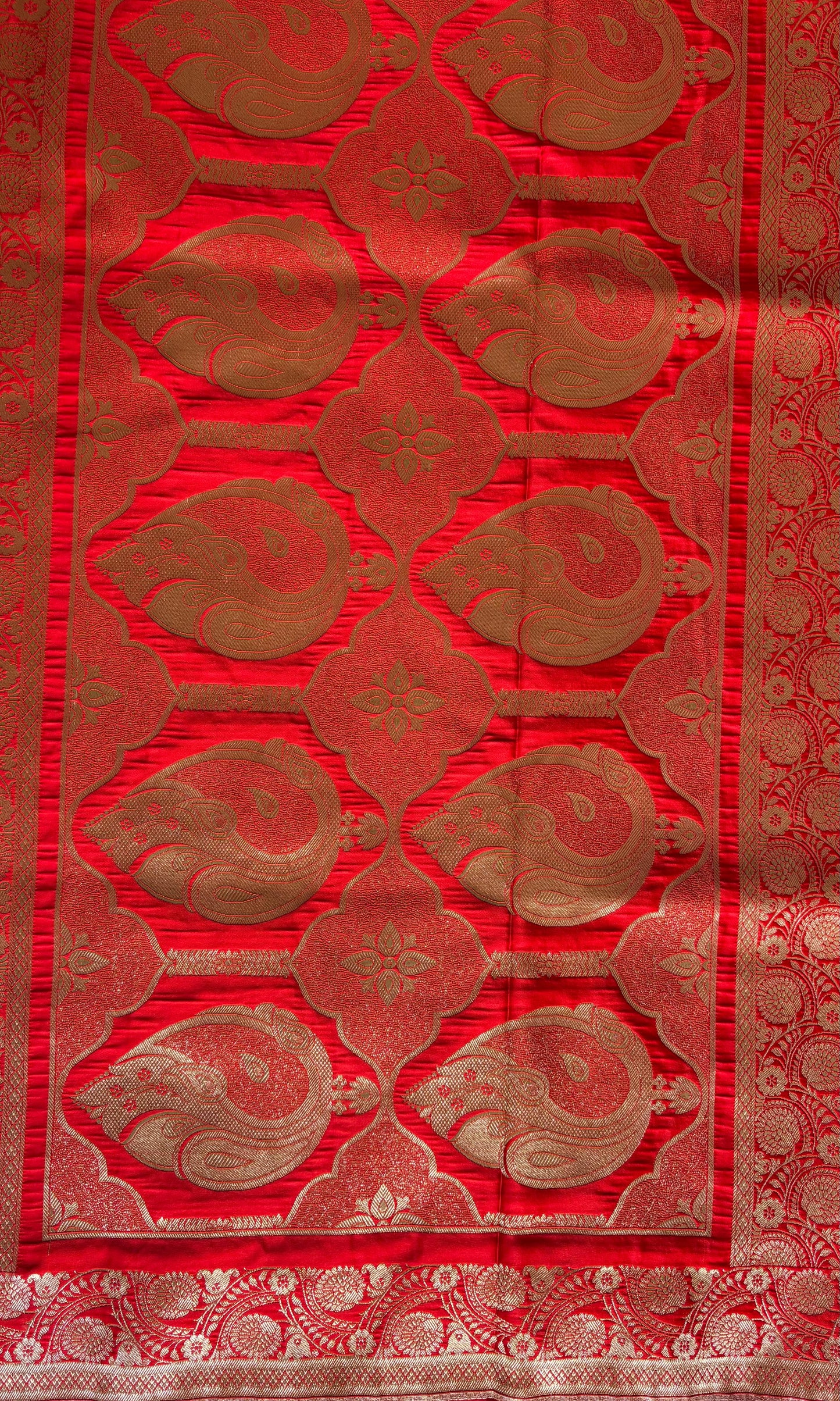 Banaras red mashru silk saree