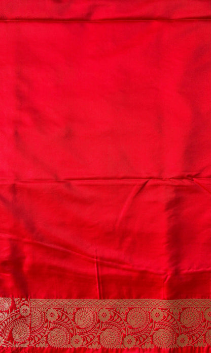 Banaras red mashru silk saree