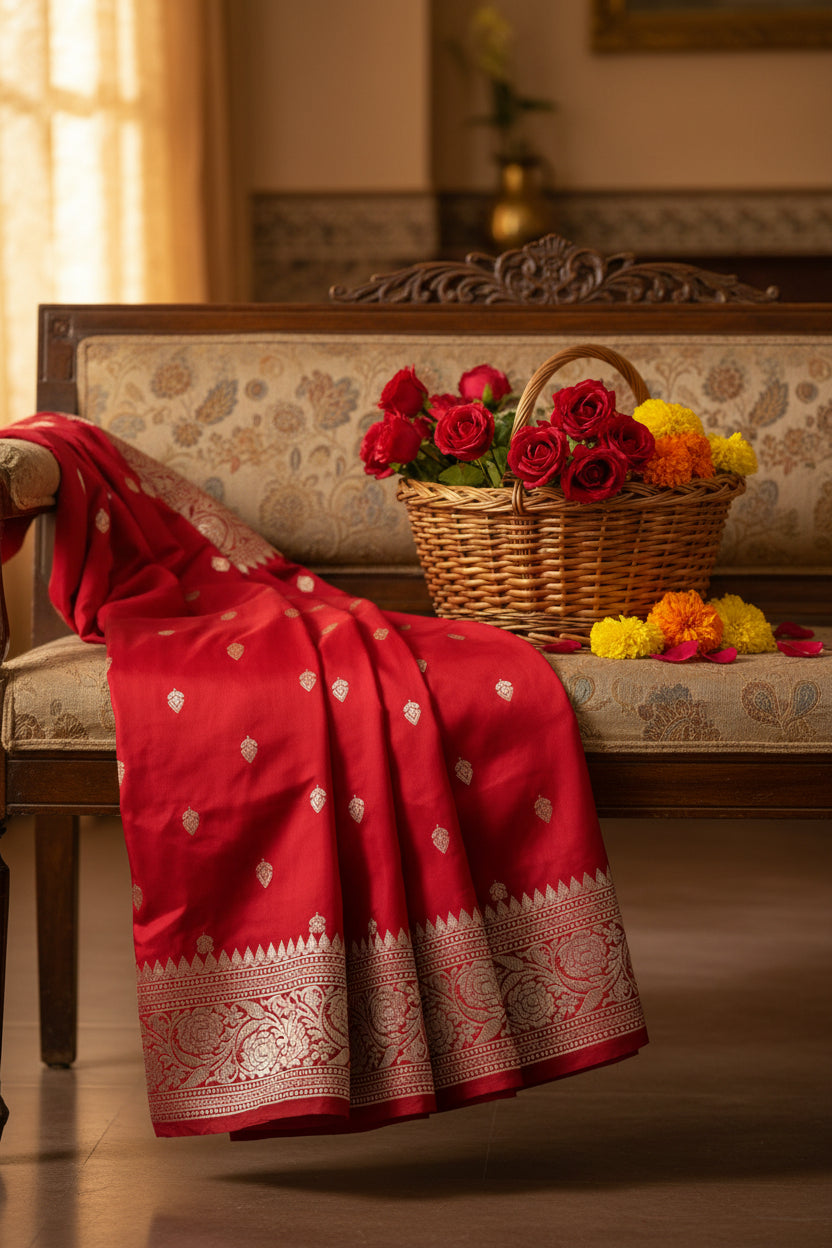 Red Mashru Silk
