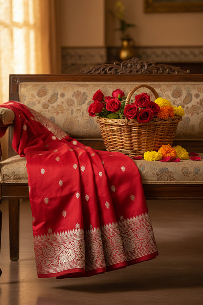 Red Mashru Silk