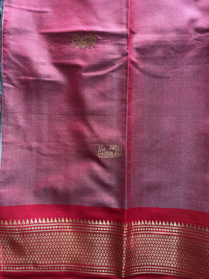 Grayish Red Paithani