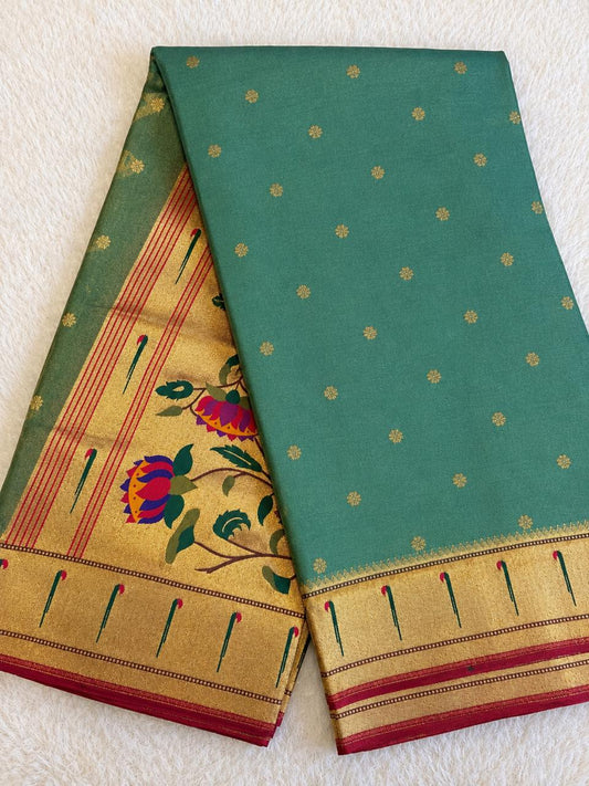 Sea Green Tissue Paithani