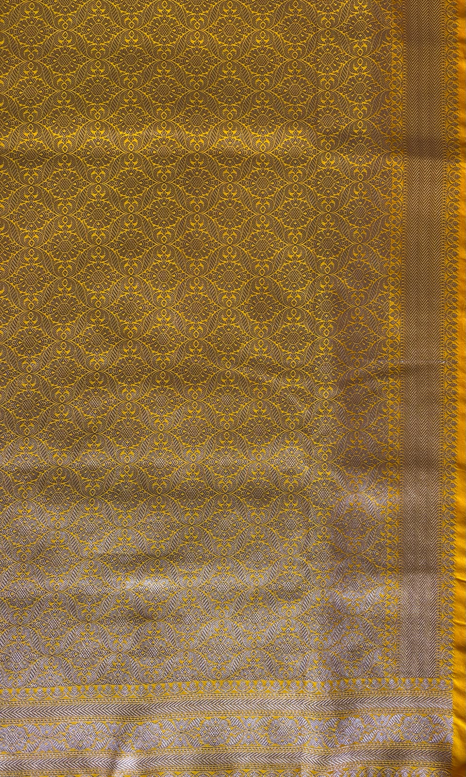 Banarasi yellow mashru silk
