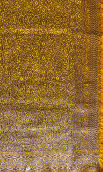 Banarasi yellow mashru silk