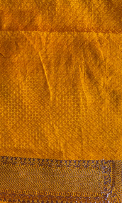 Banarasi yellow mashru silk