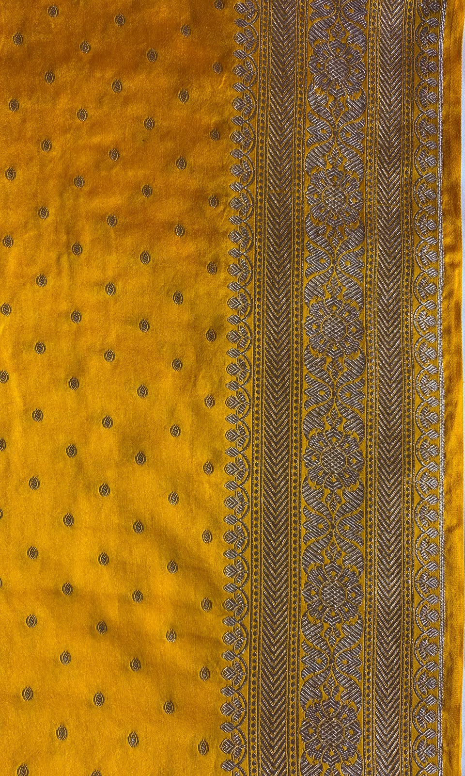 Banarasi yellow mashru silk