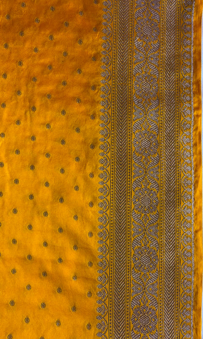 Banarasi yellow mashru silk