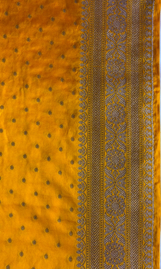 Banarasi yellow mashru silk