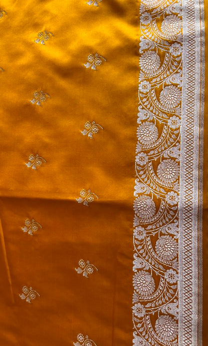 Banarasi yellow silk saree