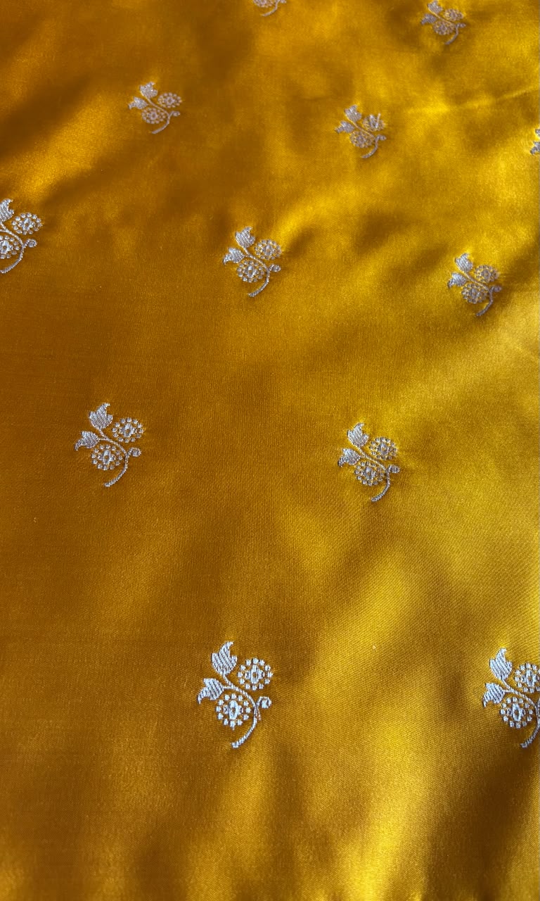 Banarasi yellow silk saree