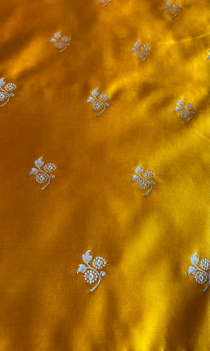 Banarasi yellow silk saree