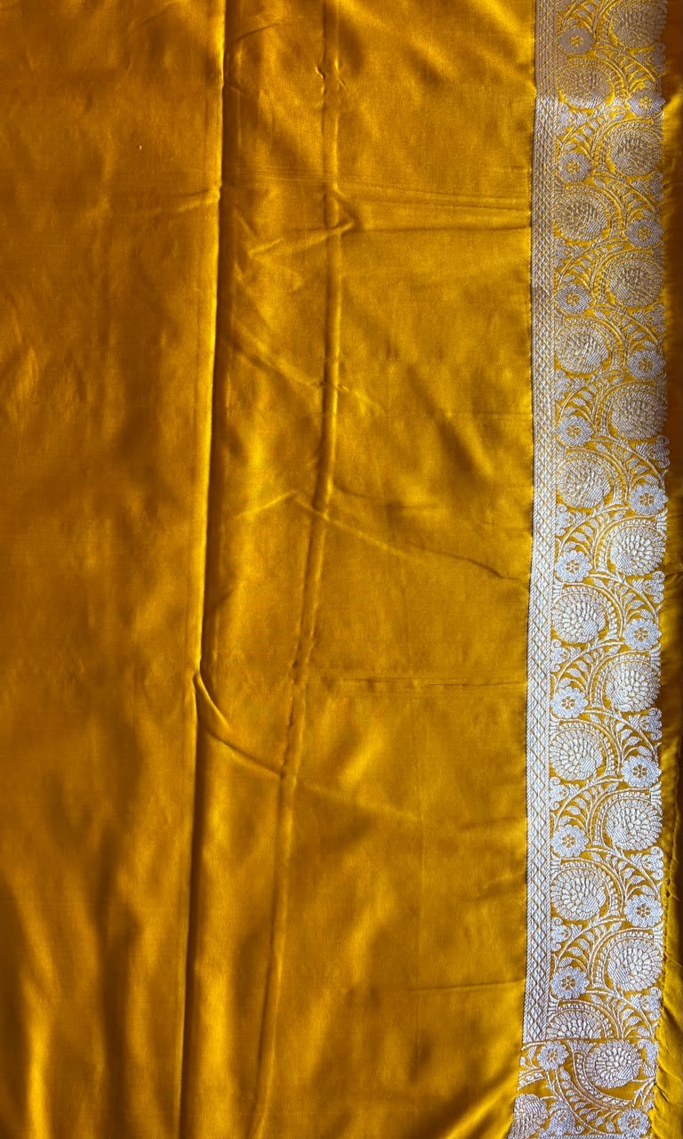 Banarasi yellow silk saree