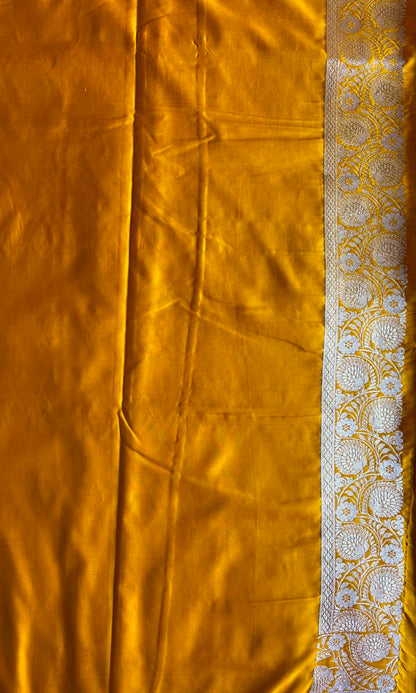 Banarasi yellow silk saree