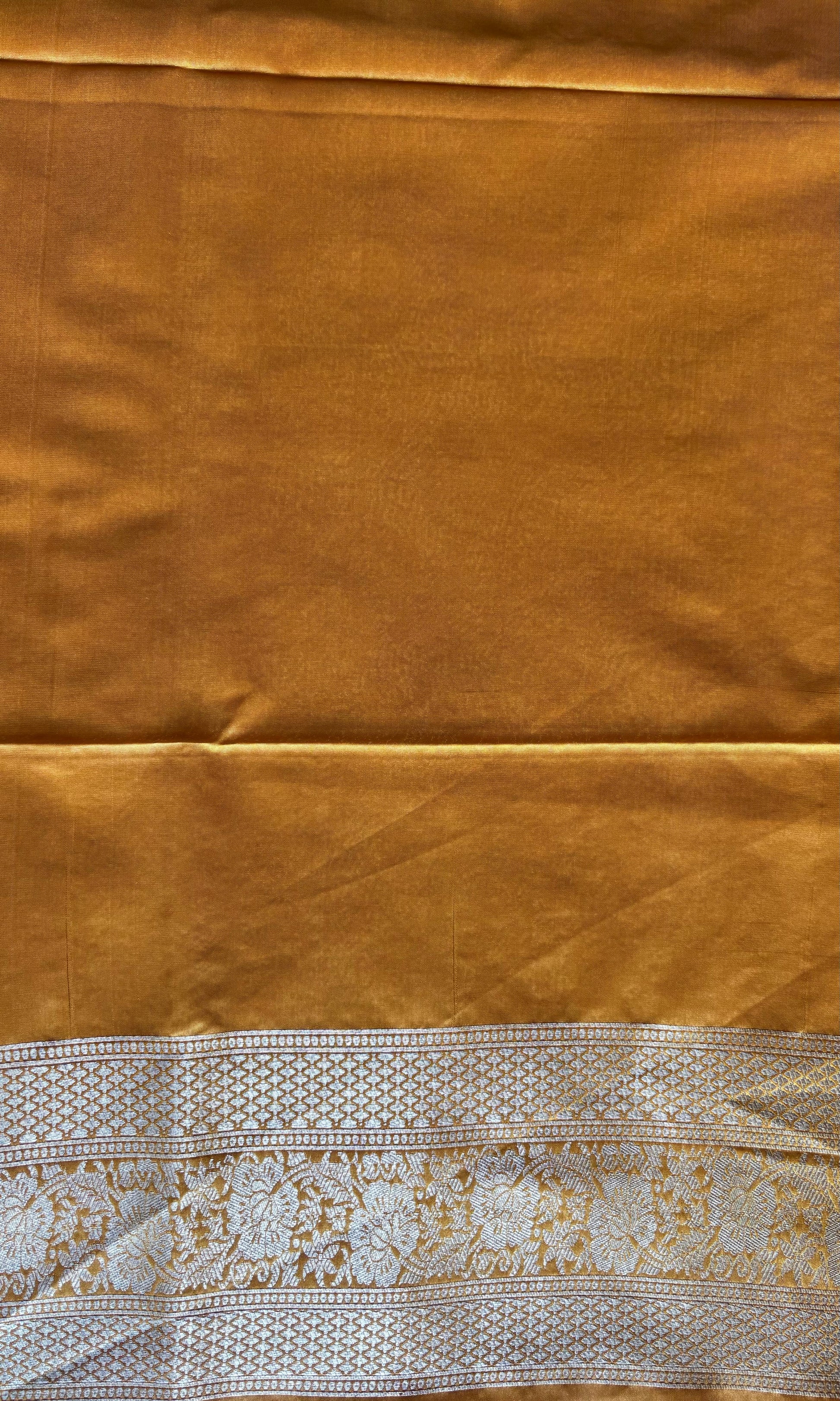 Banarsi yellow silk saree