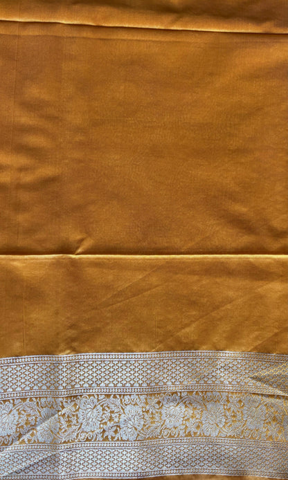 Banarsi yellow silk saree